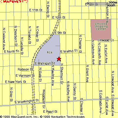 Map showing RCA's corporate facilities in Indianapolis