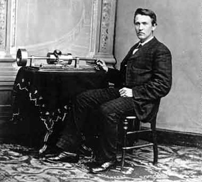 Thomas Edison With Cylinder Phonograph
