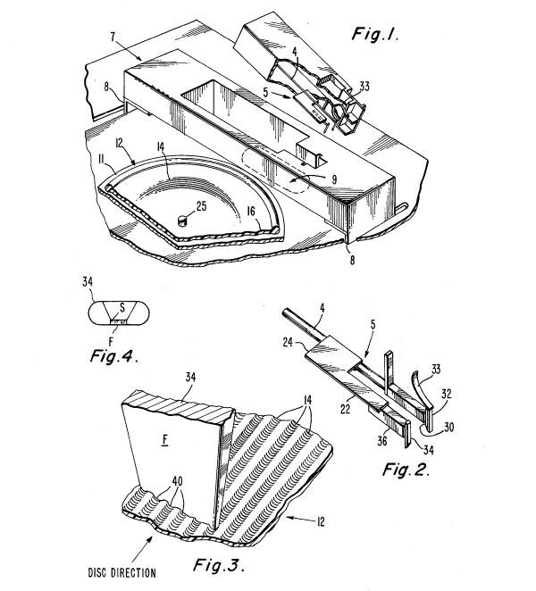 US Patent 4145718. US04145718: Video disc pickup with preplay stylus