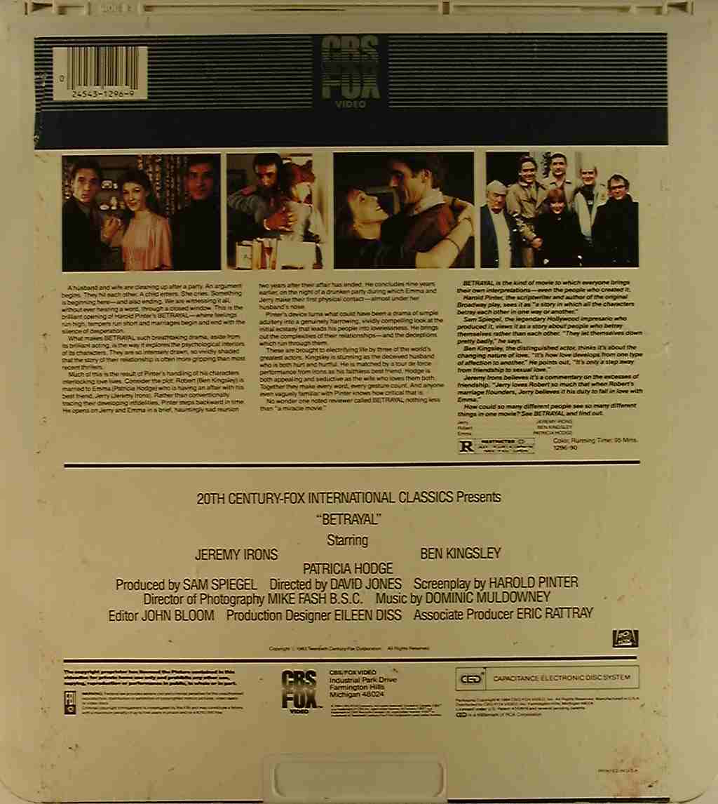 CED title precursor to the Blu-ray DVD movie disc format