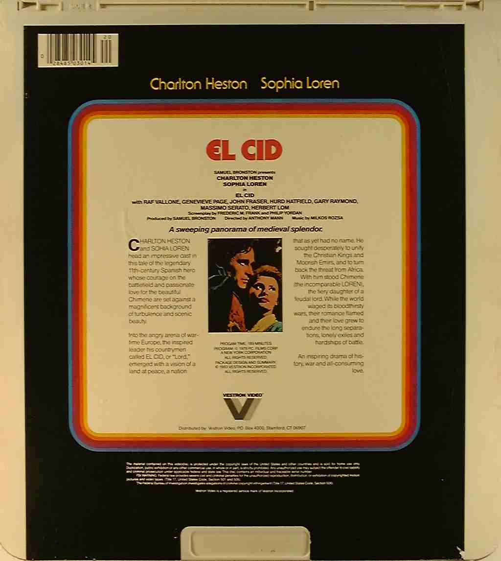 CED title precursor to the Blu-ray DVD movie disc format