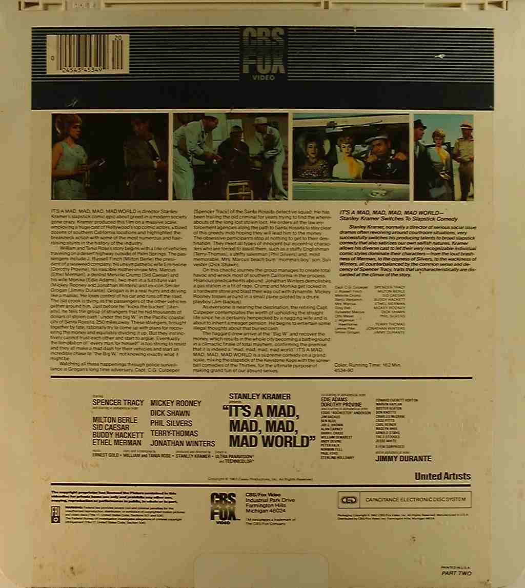 CED title precursor to the Blu-ray DVD movie disc format