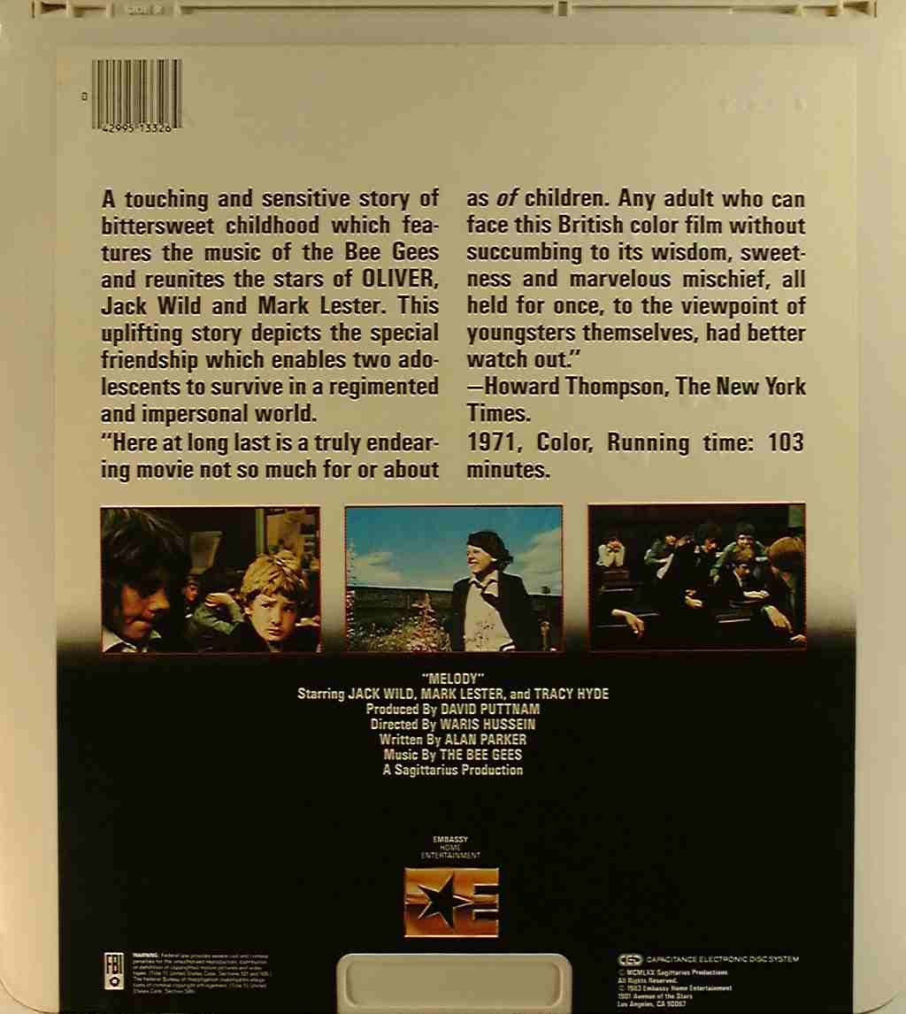 CED title precursor to the Blu-ray DVD movie disc format