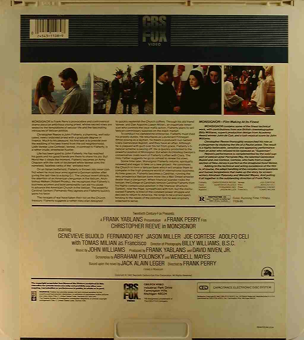 CED title precursor to the Blu-ray DVD movie disc format