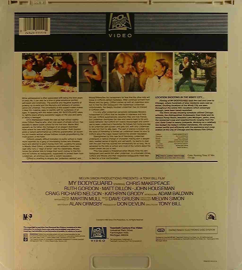 CED title precursor to the Blu-ray DVD movie disc format