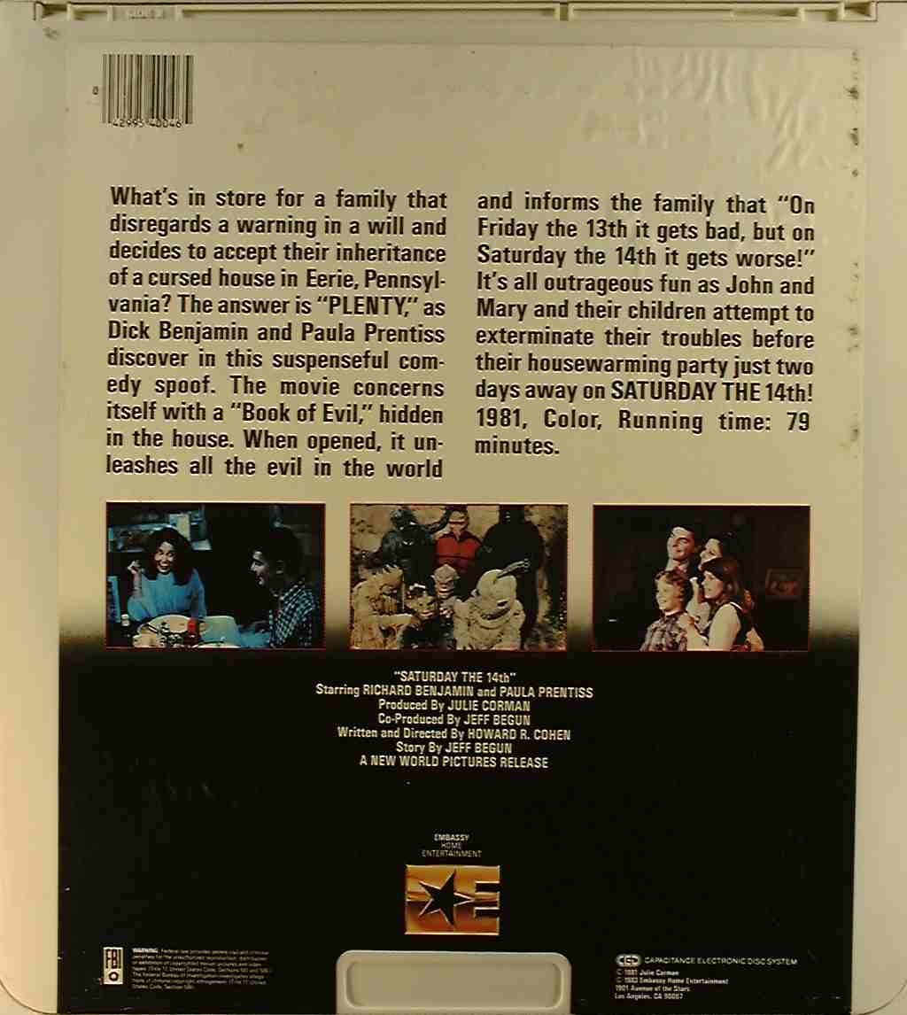 CED title precursor to the Blu-ray DVD movie disc format