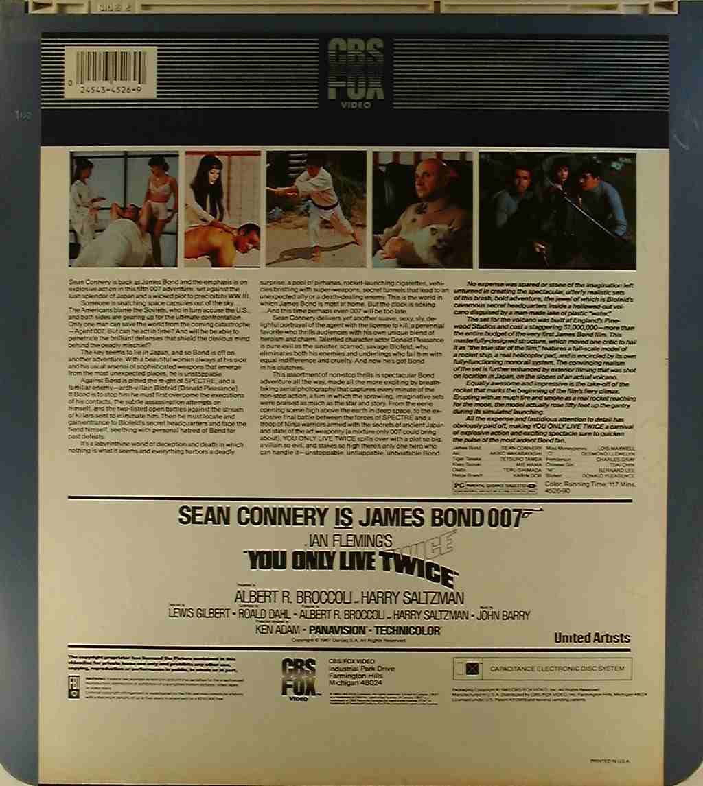 CED title precursor to the Blu-ray DVD movie disc format